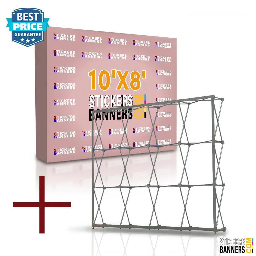 10'x8' Fabric Pop Up Display Backdrop with Stand - Image 4