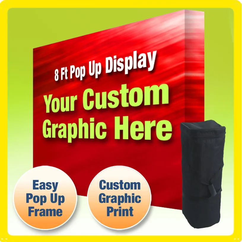 8'x8' Fabric Pop Up Display Backdrop with Stand - Image 5
